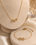 Σετ Κολιέ & Βραχιόλι Infinity Gold με Zircon