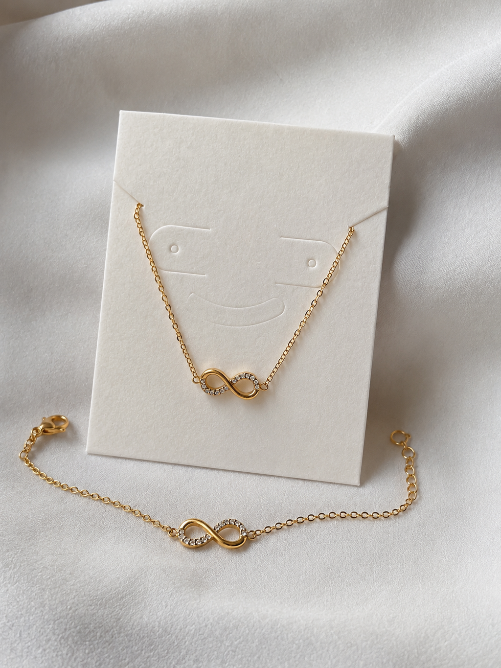 Σετ Κολιέ & Βραχιόλι Infinity Gold με Zircon
