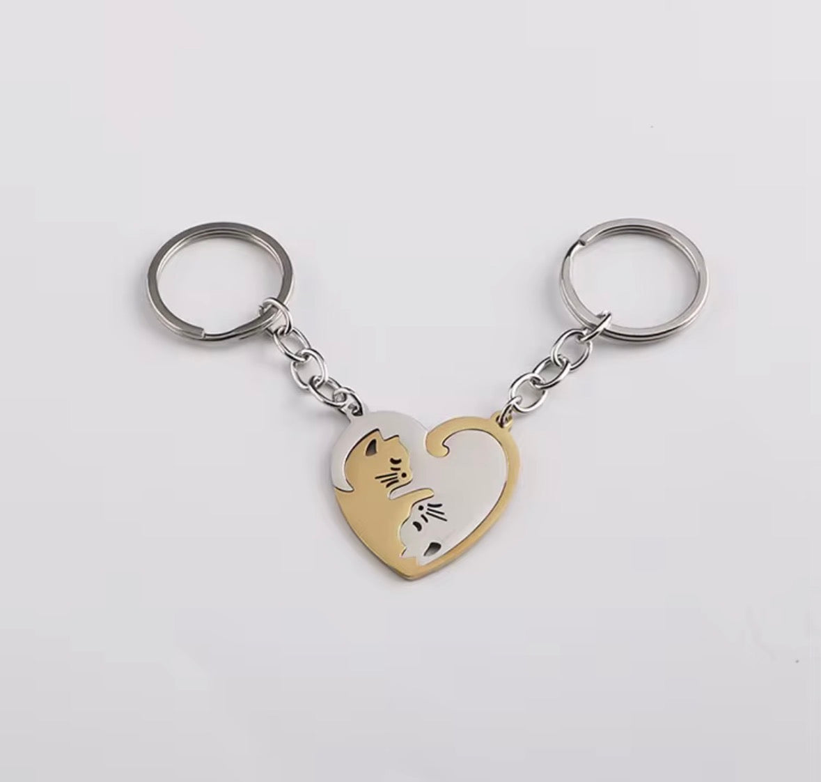 Μπρελοκ γάτες Χρυσή-Ασημί