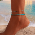 Χειροποίητο Καλοκαιρινό Βραχιόλι Ποδιού Turquoise Glow Anklet